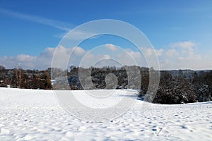 February nature winter scenes of Zagreb`s surroundings, Croatia