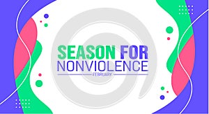 February is Season for Nonviolence background template. Holiday concept. background, banner, placard, card,