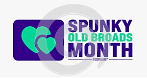 February is Spunky Old Broads Month background template. Holiday concept. background, banner,