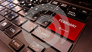 February text on enter keyboard button