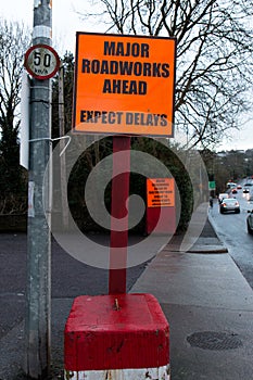 February 12th, 2018, Cork, Ireland - warning sign in Ballyvolane