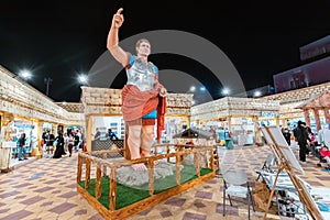 statue of Julius Caesar on the square in the Pavilion of Europe in the Global Village of Dubai