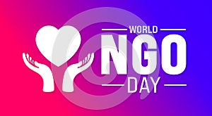 February is World Non governmental Organization Day or world NGO day background template. photo