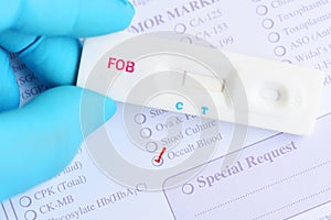 Fecal occult blood test negative by using rapid test cassette