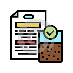 fecund soil certification color icon vector illustration