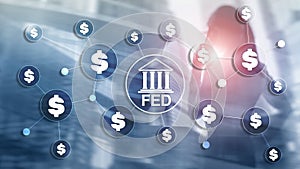 FED federal reserve system usa banking financial system business concept. photo