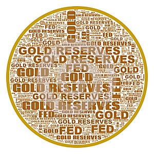 FED Gold Reserves Text Abstract Background Illustration Header