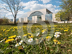 Federal Chancellery with flower meadow photo