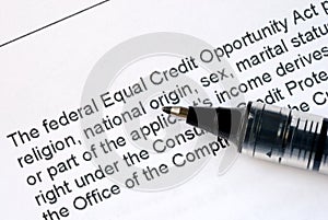 Federal Equal Credit Opportunity Act