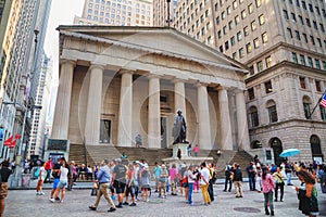 Federal Hall National Memorial on Wall Street in New York