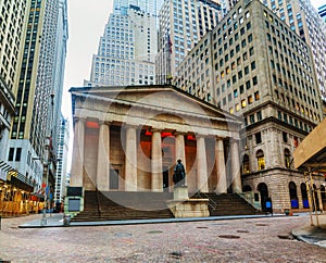 Federal Hall National Memorial on Wall Street in New York