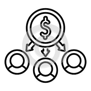 Federal pay help icon outline vector. Support finance