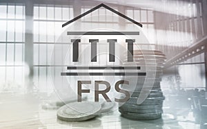 Federal Reserve System. FRS. Business Finance concept on abstract background.