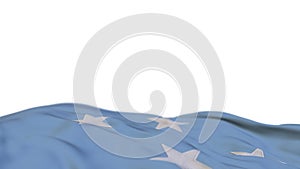 Federated States of Micronesia fabric flag waving on the wind loop. Federated States of Micronesia embroidery stiched cloth banner