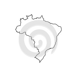 Federative Republic of Brazil map silhouette