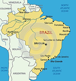 Federative Republic of Brazil - vector map