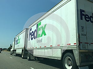 FedEx truck on highway