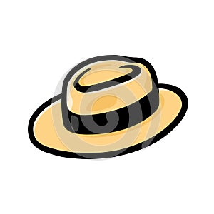 Fedora man\'s hat illustration on white background