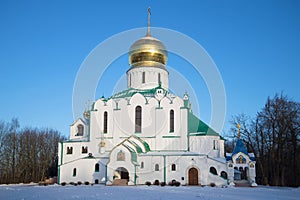 Fedorovsky cathedral in the November evening. Tsarskoye Selo, St. Petersburg