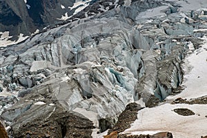 Fee glacierâ€™s fracture zone, cracks and crevasse, Saaf-Fee, Valais, Switzerland