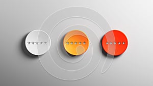Feed Back Concept White Yellow And Orange Color Buttons