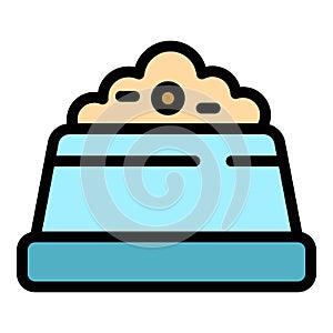 Feed dog dish icon color outline vector