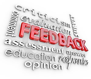 Feedback 3D Word Collage Evaluation Comment Review