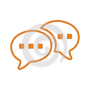 Feedback, bubble, conversation icon. Orange vector sketch