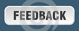 feedback button. feedback square 3d push button.