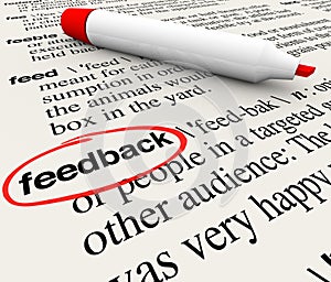 Feedback Circled Word Definition Dictionary