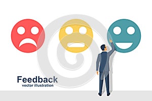 Feedback concept. Choice emotions service evaluation