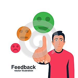 Feedback concept. Choice emotions service evaluation.