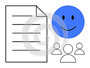 Document Feedback Concept with happy Face and Teamwork Elements