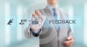 Feedback Customer satisfaction review testimonials service business concept.