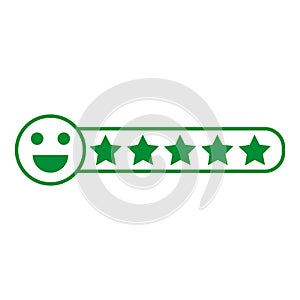 Feedback emoticon. Rank or level of satisfaction rating. Review in form of emotions, smileys, emoji.