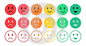 Feedback in form of emotions. User experience. Satisfaction rating. Emoji. Review of consumer
