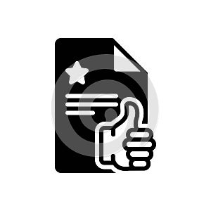 Black solid icon for Feedback, document and service