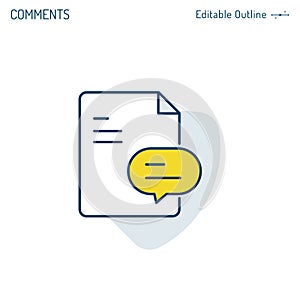 Feedback icon, document, comment icon, Speech bubble, Frequently Asked Questions, Investigate and analyse, Corporate Business offi