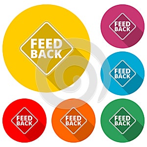 Feedback icon with long shadow