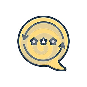 Color illustration icon for Feedback, recognition and experience