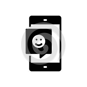 Black solid icon for Feedback, screen and mobile