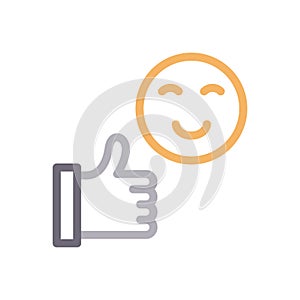 Feedback vector color line icon