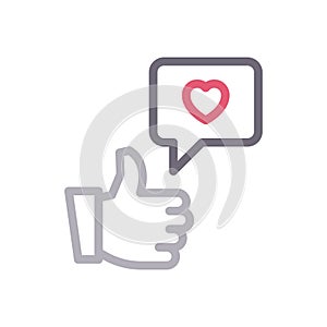 Feedback vector color line icon