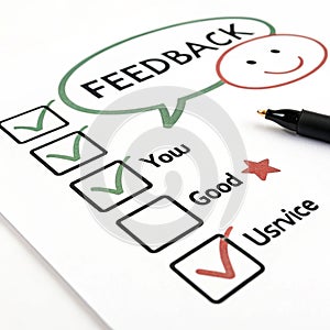 Feedback illustration isolated on white background