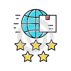 feedback international free shipping color icon vector illustration