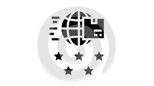 feedback international free shipping glyph icon animation