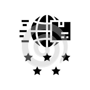 feedback international free shipping glyph icon vector illustration