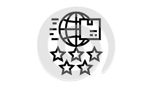 feedback international free shipping line icon animation