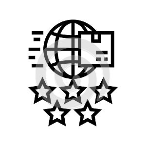 feedback international free shipping line icon vector illustration