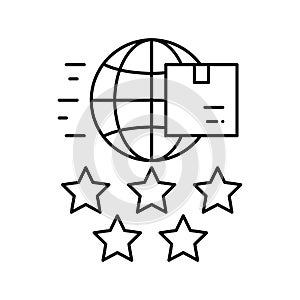 feedback international free shipping line icon vector illustration